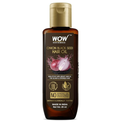 WOW Skin Science Onion Hair Oil for Hair Growth and Hair Fall Control - With Black Seed Oil Extracts -( 25ml)