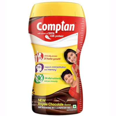 COMPLAN Nutrition Drink Powder for Children, Royale Chocolate Flavour Jar (200 g)